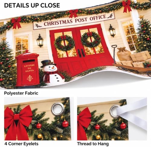 Christmas Backdrop, Post Office Winter Photography Background, 7x5ft - Image 3