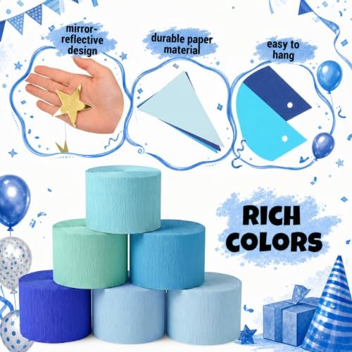 Frienda 14 Pcs Blue Party Decorations Set for Fancy Birthday Party - Image 3