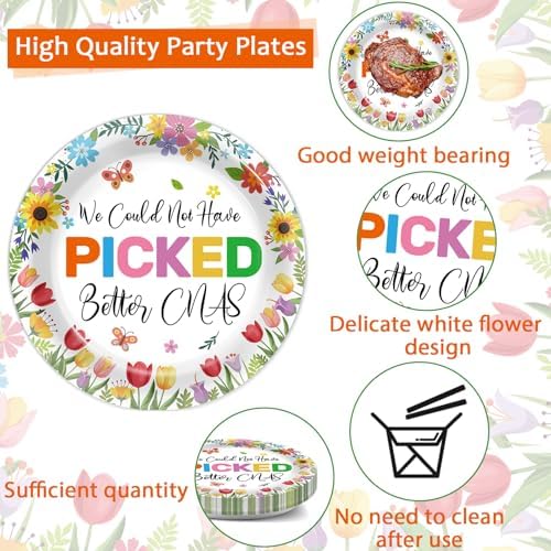 96PCS Happy CNA Week Party Decorations Nurse Week Plates and Napkins Thanks for Everything You Do Nursing Assistant Tableware Dinnerware Set for Doctors Day Medical School Grad Party Decor Supplies - Image 3