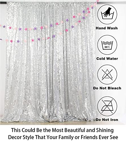 ShinyBeauty Photobooth Background Choice-4FTx7FT-Silver-Sequin backdrops, Sequin Fabric,Wedding backdrops,Rust Backdrop,Sequin Curtains,Photography Backdrop (Buy it Now) (4FTx7FT, Silver) - Image 5