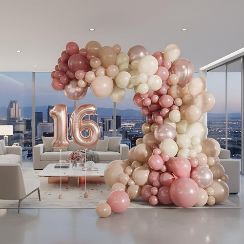 Vellax 146-Pc Balloon Garland Kit, Dusty Pink, Nude & Rose Gold DIY - Image 4