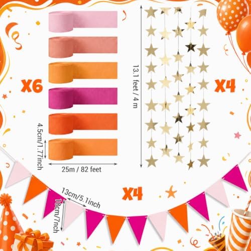Frienda 14 Pcs Sunset Colors Party Decorations Set for Fancy Birthday Party - Image 3