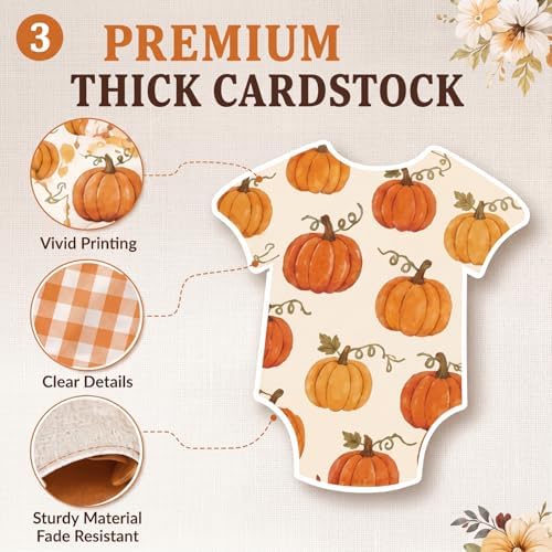 Frienda 10 Pcs Pumpkin Baby Shower Banner Bodysuit Garland with Clips - Image 3