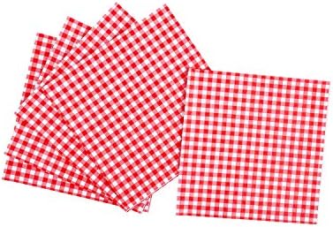 Gatherfun Gingham Red and White Party Supplies Disposable Paper Plates Napkins Cups Knives Spoons Forks Tablecloth Banner for Birthday Party Family Dinner Picnic Barbecue Mother's Day Party, Serve 25 - Image 6