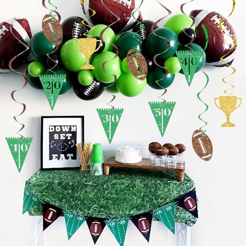 BEISHIDA Football Hanging Swirl Decorations-15Pcs Pre-Strung Football Party Ceiling Hanging Decorations for Game Day Tailgate Party Decorations - Image 4
