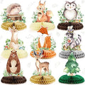 Fumete 9 Pack Woodland Animals Honeycomb Centerpieces 3D Table Topper Forest Baby Shower Decorations Safari Jungle Wildlife Creatures Sage Green Theme Decor for Girl Boy First Birthday Party Camping by Fumete