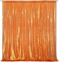 Poise3EHome 6FT x 8FT Orange Sequin Photography Backdrop Curtain for Halloween Party Decoration by Poise3EHome