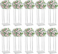2 Pcs 31.5" Tall 9.84" Dia Acrylic Flower Stands for Weddings, Heavy Duty Clear Tall Centerpiece Risers for Reception Tables, Modern Geometric Column Pedestal for Party Decor, Events, & Anniversaries by PremiumModernDecor
