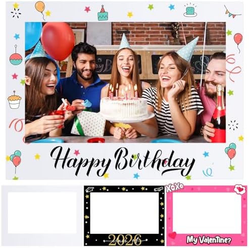 Beeveer 32 x 24 in Large Photo Booth Selfie Frame Props,White Horizontal by Beeveer