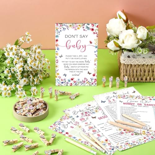 Patelai 321 Pcs Baby in Bloom Baby Shower Decoration Game Wildflower Supply - Image 2