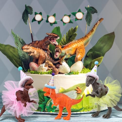 Weysat 27 Pcs Dinosaur Cake Toppers Birthday Decorations Animal Theme Set - Image 4
