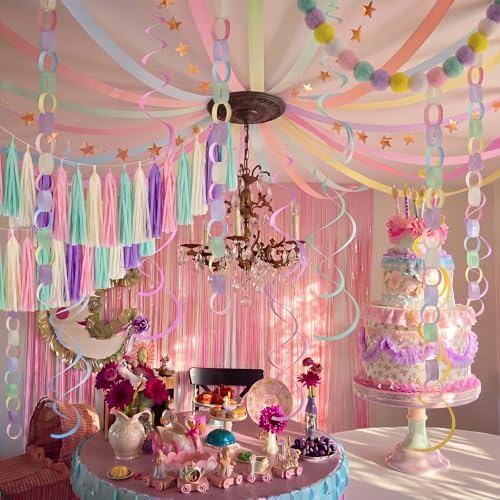 Fuyoooo Pastel Party Decorations Kit for Women, Pastel Streamers - Image 2