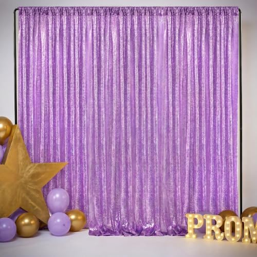 Lavender Sequin Backdrop Curtains-1 Panel 3FTx8FT Light Purple Backdrop for Wedding, Glitter Party Decorations Background Drapes for Birthday Party Anniversary Graduation Photo Booth Decor - Image 6
