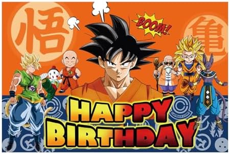 43PCS Dragon Ball Birthday Party Supplies: Banner, Cake Topper, Tablecloth, Backdrop, Cupcake Toppers, Balloons, Aluminum Balloons - Image 4