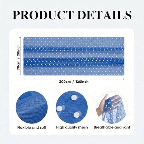 Artoid Mode Dark Blue Gauze Flocking White Dots Table Runner 10FT,Summer Sheer Dining Table Decor for Wedding Anniversary Holiday Birthday Home Party - Image 5