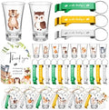 50 Sets Baby Shower Favors Shot Glasses Keychain Gifts, Woodland, Mixed by Singhoow