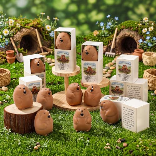 12 Sets Positive Gifts Groundhog Figurine with Support Boxes - Image 4