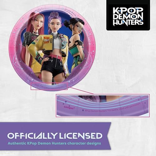 KPop Plates and Napkins 32-Pack - Demon Hunters Birthday Decorations - Image 6