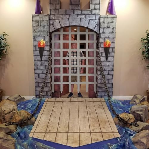 Frienda 105 Pcs Medieval Knight Birthday Party Decor Large Castle Backdrop by Frienda