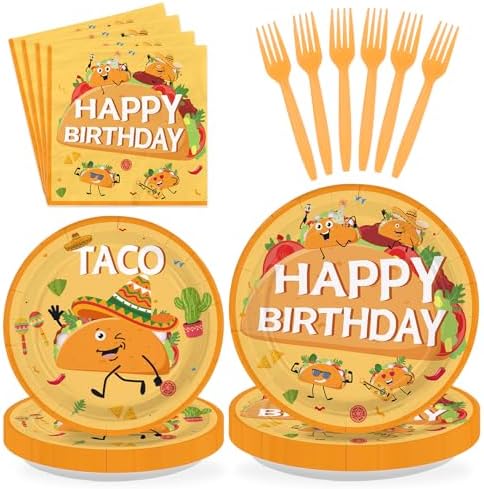 96Pcs Mexican Themed Taco Birthday Party Decorations, Serve 24 by Greencian