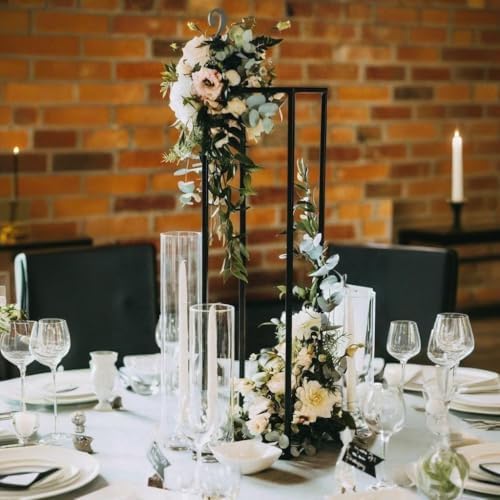 31.5inch 2 pcs Column Vases Metal Flower Stand Black Wedding Centerpieces for Tables Party Floral Stands for Flowers - Image 4