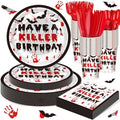 168 Have a Killer Party Supplies Horror Birthday Tableware Set by Sunnychicc