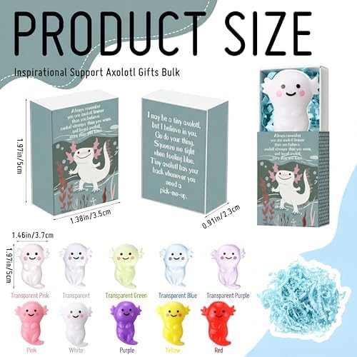 60 Sets Positive Gifts Axolotl Party Favors with Support Boxes - Image 2