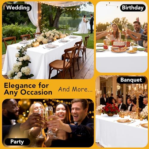 6-Pack White Tablecloths for Rectangle Tables, 60 x 120 Inches - Image 5