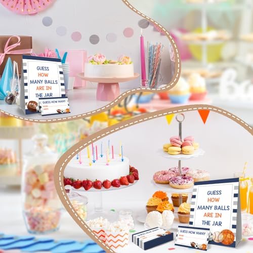 Baseball Baby Shower Decorations,Sports Guess How Many Baby Shower Game,Guess How Many Balls are in the Jar,Birthday Party Game & Activities 50 Cards and Sign - Image 5