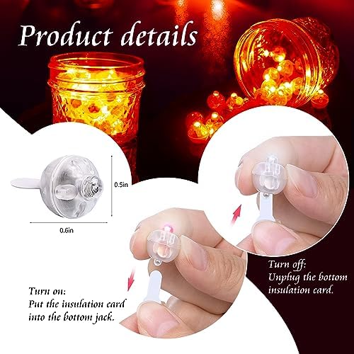200pcs Balloon Lights Warm White Mini LED Lights Round Long Standby Time Multicolor Ball Lamps Paper Lantern for Easter Birthday Party Christmas Halloween Decoration Red - Image 2