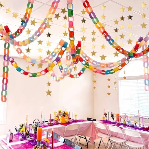 TaoBary Rainbow Party Decorations 1200 Sheet Paper Chain, Vibrant, Same Size - Image 4