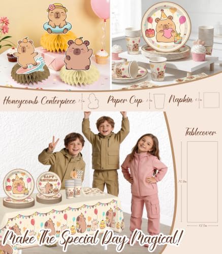 287Pcs Capybara Birthday Decorations, All-in-One Set for 25 Guests - Image 5