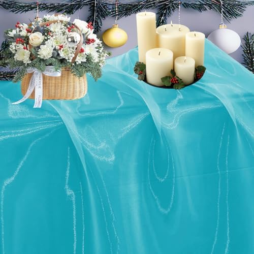 50 Yard Organza Fabric 44" Wide for Wedding Event Décor - Light Teal by MDS