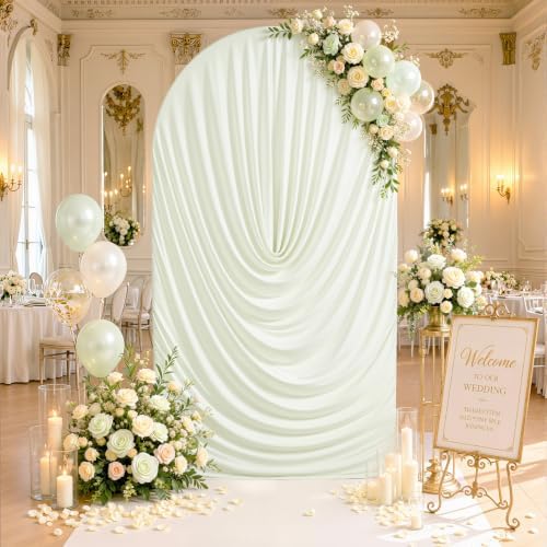 Ivory Draped Arch Cover - 6.6FT Drape Arch Backdrop Cover by HBBMAGIC