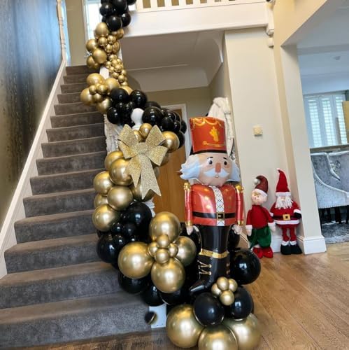 Black and Gold Balloons, 50Pcs 12 Inch Black Gold Confetti Balloons with Ribbons for Birthday,Graduation,New Years,Wedding,Engagement Party Decorations - Image 6