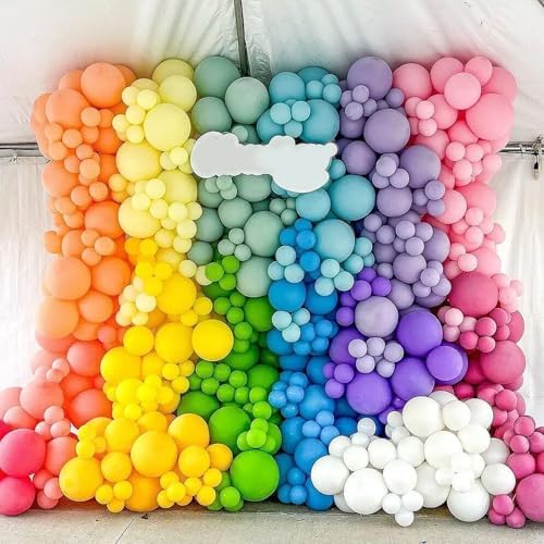Voircoloria 66pcs Assorted Color Rainbow Latex Party Balloons, 12inch - Image 5