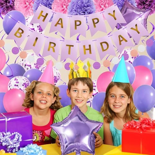 Purple & Pink Party Decorations with Banner for Women & Girls - Engagement, Anniversary & Birthday Party Supplies - Image 6