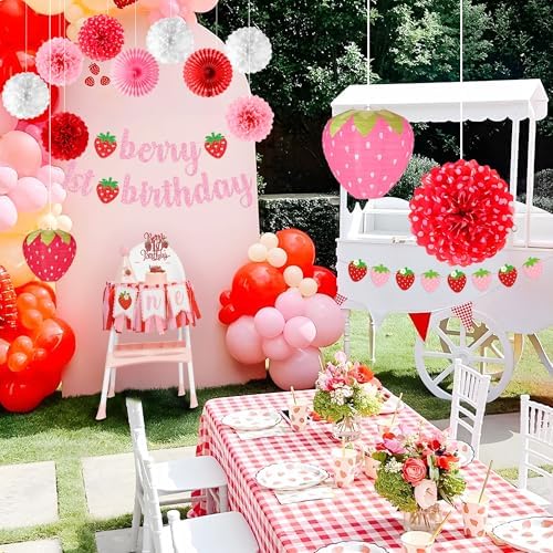 Kriyokiaa Berry First Birthday Decorations, 14 Pcs Strawberry Set - Image 4