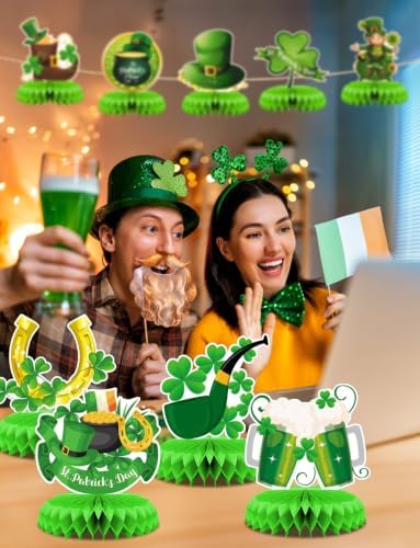 9Pcs St Patricks Day Table Decorations, Green St. Patrick's Day Centerpiece - Image 2