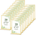20 Pack Gold Acrylic Sign Holders 5x7 Gold Frames by ALFFUN