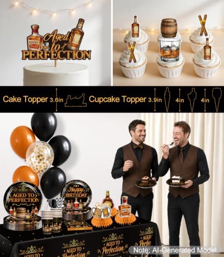 212PCS Aged to Perfection Birthday Decorations Men Serves 25 - Image 5
