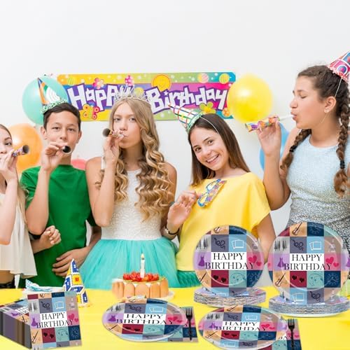 96Pcs Music star Party Plates and Napkins for Popular Birthday Table Supplies Singer Themed Paper Dessert Plates Music Fan Tableware Set for Kids Boys 24 Guests Birthday Party Decorations - Image 5