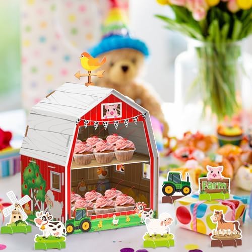 KALEFO 2-Tier Farm Donut Stand with 6 Pcs Table Centerpieces - Image 6