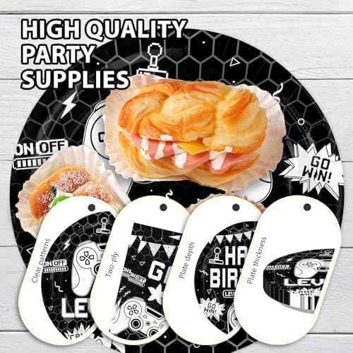 96Pcs Black Video Game 10th Birthday Party Supplies for Boys Serves 24 - Image 7