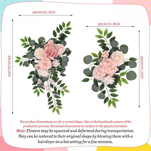 2 Pcs Wedding Arch Decorations, Wedding Arch Flowers Swag - Image 7