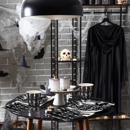 Pickmesh 400 Pcs Halloween Skeleton Plates and Napkins Party Supplies Set - Image 6