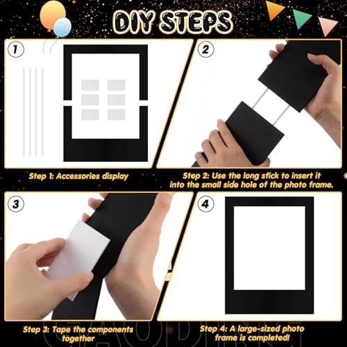 Beeveer 32 x 24 in Large Photo Booth Selfie Frame Props, Black Vertical - Image 3