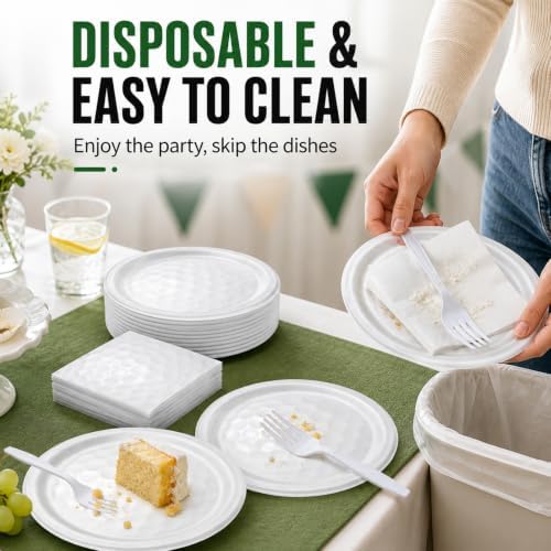 72 Pcs Golf Plates Napkins and Forks Set, 7 Inch, Serves 24 Guests - Image 6