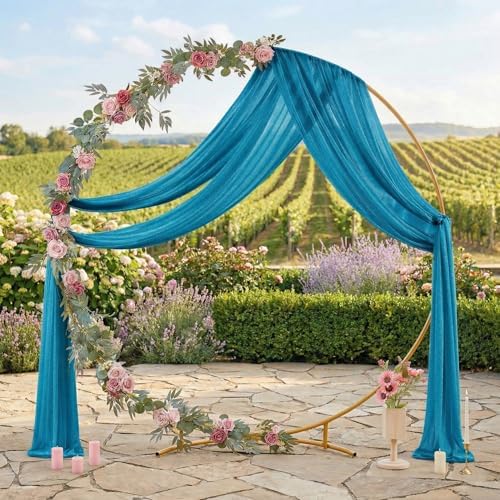 Pack of 1 Wedding Arch Drape Panel Fabric 30" x 100ft - Dark Teal - Image 3