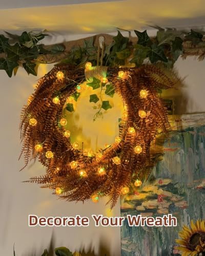 Pumpkin String Lights 10Ft 30 LEDs Halloween Decorations Battery Operated Orange Lights for Halloween Party Indoor Fall Decor Thanksgiving Decorations - Image 3